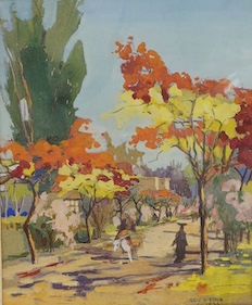 Lily R. Ednie (1876-1946) ‘Golden Mahur at Maadi’, signed and dated 1936, watercolour and gouache, 28 x 22cm